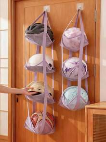 Foldable Multi-Layer Ball Storage Basket Home Basketball Organizer Over-The-Door Hanging Storage Bag Multi-Function Rack Space-Saving Solution Collapsible Sports Equipment Container Durable Mesh Design Bedroom Living Room Closet Organization Portable Foldable Multi-Layer Ball Storage Basket Home Basketball Storage Organizer Over-The-Door Hanging Storage Bag Multi-Function Storage Rack - Multicolor - View 3