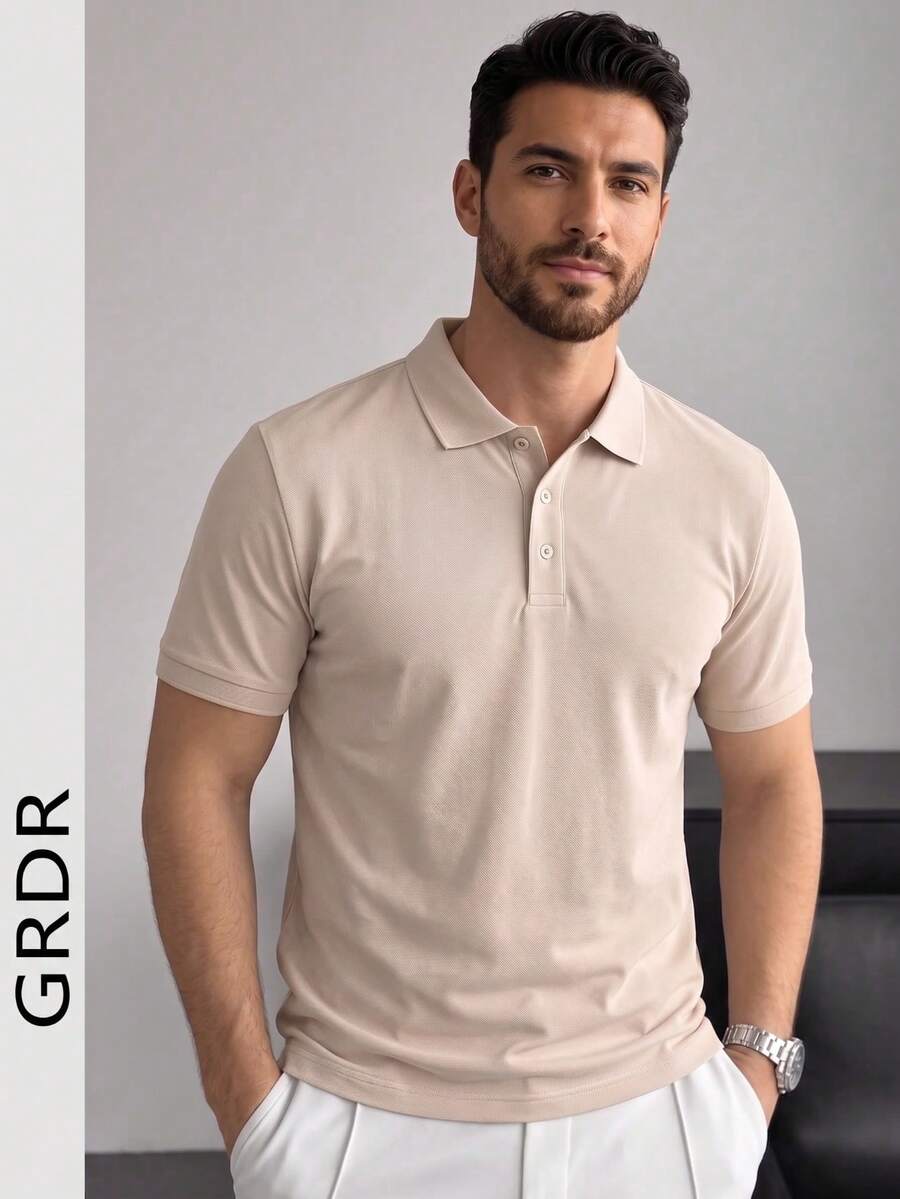 GRDR 男士休闲纯色短袖 Polo 衫，百搭