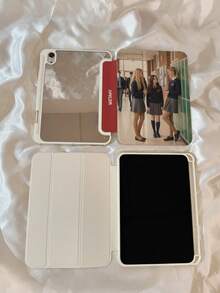 1pc Customized Mirror Tablet Protective Case, Customized Protective Case, Back To School Theme Tablet Case, Can Customize Your Photo Or Group Photo, Built-In Pen Slot, Supports High Definition Printing, Compatible With IPad Mini, Air, Pro (8.3 Inch To 13 Inch), Gift For Mom/Dad/Girlfriend/Boyfriend/Friend, Suitable For Back To School, Halloween, Independence Day, Birthday, Anniversary And Christmas, Travel Essential. - Multicolor - View 4