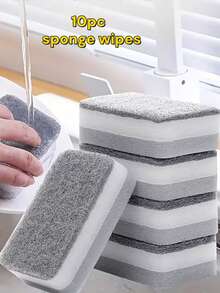 1pc Cleaning Sponge, Yellow & Green Dual-Sided Scouring Pad, Household Cleaning, Dishwashing Sponge, Premium Kitchen Sponge, Durable Scratch-Resistant Sponge, Super Absorbent, Cleaning Supplies, Cleaning Tools, Home Essential Cleaning Tool - A - View 11