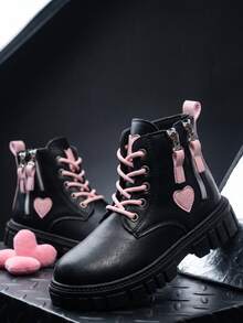Girls' Ankle Boots, Durable, Wear-Resistant, Cute, Versatile, Spring/Autumn Style - Black - View 3