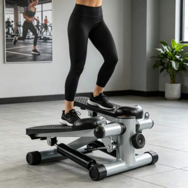 Mini Stepper With Resistance Bands, Compact Stair Stepper For Full Body Workout