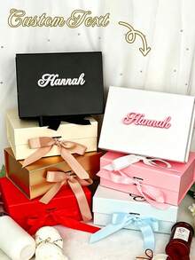 Customized Exquisite Paper Gift Bags, Can Print Your Name And Text, Large Capacity High Quality, Personalized Jewelry Shopping Bags, Suitable For Wedding Gifts, Bridesmaid Gifts, Birthday Gift Packaging, Hand-Carried Packaging Bags - Multicolor - View 2