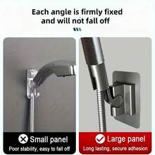 1pc No-Drill Wall- Shower Head Holder, Adjustable Bathroom Shower Head Hose Accessory Fixer, Universal Shower Base, Up-Down Left-Right Adjustable Shower Bracket - Long Universal Joint - View 6