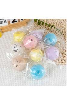1pc Butter-Feel Handmade Squeeze Ball, 6cm Soft Stress Relief Toy, Slow Rebound Toy - 彩色 - 查看 3