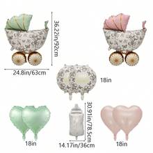 Baptism Balloons, Pink Cross, Pink Sphere And Pink Star Foil Balloons, Suitable For Decorating Baptism Party - Multicolor - View 7