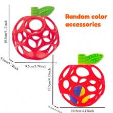 Fruit Shaped Baby Rattle Toy, Soft Hand Grab Ball With Rattle Sound, Early Educational Sensory Toy, Textured Teething Relief Toy For Newborn 0 Month+, Perfect Baby Shower Gift - 彩色 - 查看 12