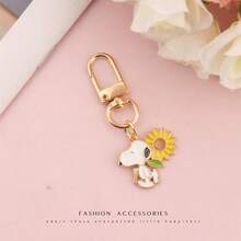 Internet Celebrity Cartoon Snoopy Keychain Pendant Couple Car Bag Pendant Claw Machine Small Gift [Randomly Emit Colors] - View 8