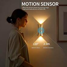 LED磁吸無線感應壁燈，背膠壁掛燈，充電電池供電，3000K/4000K/6500K LED壁燈，適用於開齋節、臥室、牆面、廚房、廁所、床頭、走廊、浴室 - 沙漏造型(常規版) - 查看 10