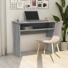 vidaXL Schreibtisch Grau Sonoma 90x50x74 cm Holzwerkstoff - Grau - Übersicht 7