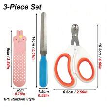 1 Set Pet Bird Nail Trimming Tool Kit, Precision Nail Clippers, Grinder And Beak Grinder, Bird Care Tools, Gentle Trimming Accessories, Suitable For Parrots And Small Birds, Stress-Free Nail Care - Multicolor - View 3