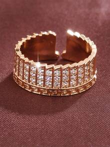 1pc European & American Vintage Greek Key Pattern Exquisite Ring, Fashion Elegant Elegant Open Ring, Ins Style Same Accessory - ring - View 4