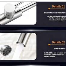 Hot And Cold Stainless Steel Faucet Sink Basin Kitchen Wash Basin - Silver - View 6