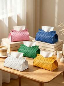 1/4/5Pcs Woven Pattern Tissue Box, High Capacity Toilet Paper Storage Organizer, Multiple Colors Available, Suitable For Home Living Room, Desktop Kitchen, Dining Room Bedroom, Holiday Celebration Decoration, Wedding Gift Essential, Luxury Gift Choice. - View 17