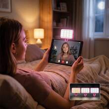 No 015062149-0001 1pc LED Selfie Fill Light, Clip-On Fill Light, Phone Selfie Light, Suitable For Phone And Computer, Makeup, Zoom Meetings, Live Streaming, Vlog, Perfect For Selfies And Video Calls 150mAh Suitable For Selfies And Live Streaming, Portable Light - BGD-11A Square - View 7