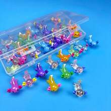 Glow-In-The-Dark Mini Axolotl And Marine Animal Resin Sculptures! Resin Decor Absorbs Sunlight And Glows At Night. Perfect For Desk Decor, Potted Plant Decoration, DIY Crafts, Jewelry Making And Collectible Gifts, Perfect Adult Mini Animal Decor, Random Color Shipment. - Multicolor - View 11