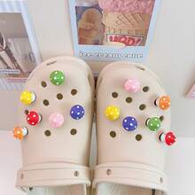 12pcs Cute 3D Mushroom Character Shoe Charms, DIY Shoe Accessories, Multi-Functional Shoe Clips For Garden Shoes, Sandals, Slippers, Beach Bags, Perfect Birthday Party Gift - Multicolor - View 5