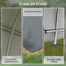 3x3m Garden Shed, Coated With An Aluminium Membrane With UV Protection, Water-Repellent, Made Of Steel And Grey Polyethylene, With Two Sectional Doors. - 灰色 - 查看 5