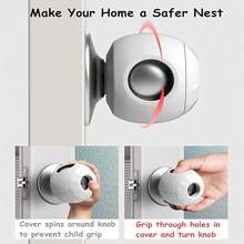 2/1pc Children Safety Door Handle Guard Cover, Baby Anti-Theft Door Lock, Door Handle Protective Sleeve, Child-Proof Door Opening, White - White - View 7