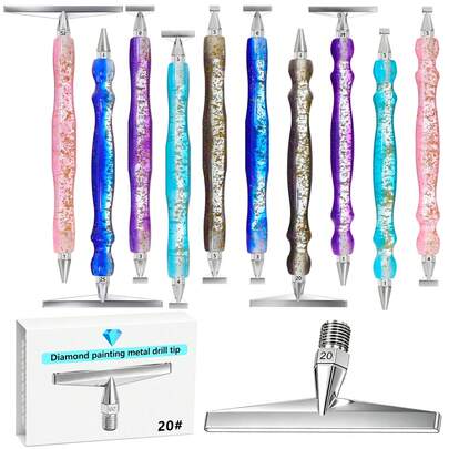 New Gold Foil Resin Diamond Painting Pen Set, Thin Multifunctional Metal Threaded Tip, 5D Diamond Painting Tool Accessories, For Diamond Painting Nail Art Decoration Diamond Art