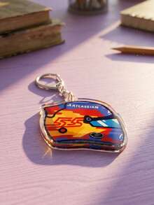 1Pc/6 Pcs F1 Racing Pattern Keychain, Sports Cute Style For Back To School , Car Key Charm, Merch Collection, Daily Travel And All Seasons. - Multicolor - View 11