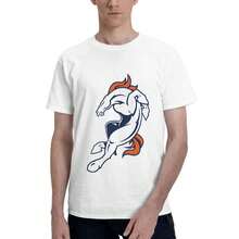 Denver Broncos Men's T-Shirt, Soft And Stretchy Cotton, Crew Neck, Comfortable Slim Fit, Breathable And Durable, Basic For Everyday Wear, Office Or Casual Outings - 白色 - 查看 4