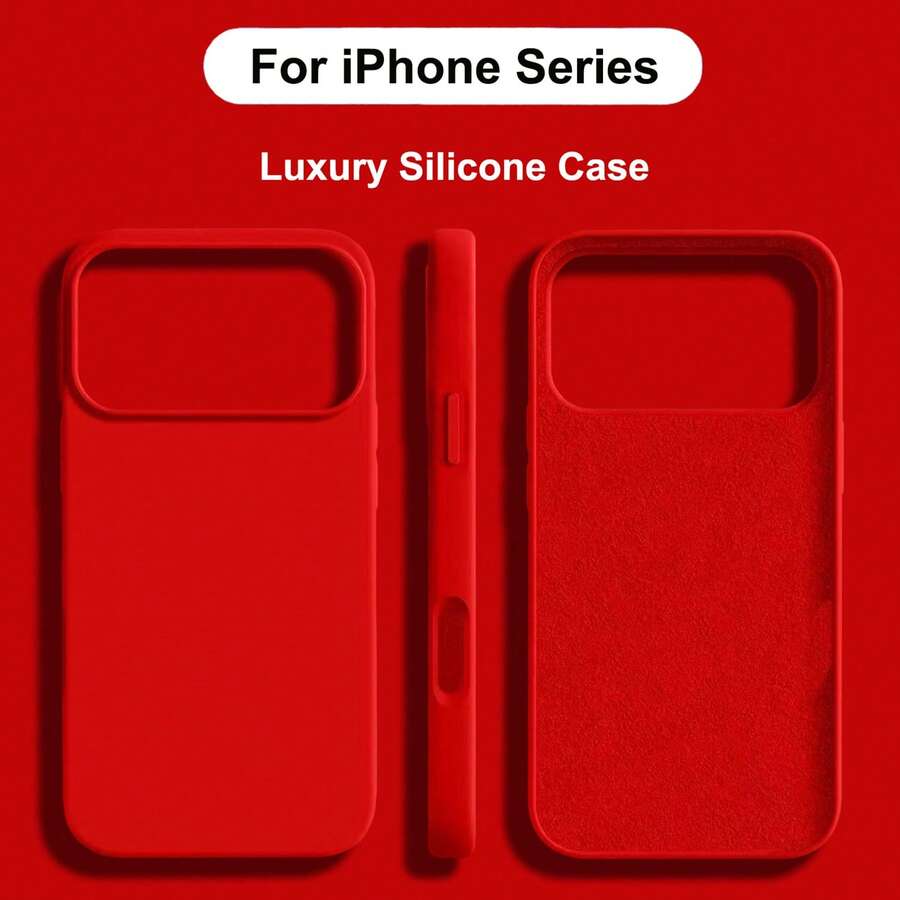 液態矽膠 3 層全包覆軟膠手機殼,適用於 iPhone 17 Pro 17 Pro Max 17,清新夏季配色,防震保護殼附防刮微纖維內襯,相容 iPhone 13 11 16 Pro Max 15 14 Plus 12 Mini XS Max 7 8 Plus - 紅色 - 查看 1