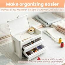 4 PCS Tool Box Organizer Tray For Member's Mark 2-Drawer Mini Tool Box, ABS Plastic Drawer Insert For Tool Box, Home Toolbox Organization For Daily Use Box NOT Included - As Pic - View 2