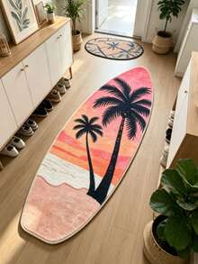 1pc Beach Coconut Tree & Surfboard Shaped Doormat, Decorative Carpet, Bedroom Decor, Small Rug, Carpet, Home Decor, Living Room Carpet, Small Living Room Rug, Bedroom Rug, Living Room Home Decor, Outdoor Rug, Washable Carpet - Multicolor - View 6