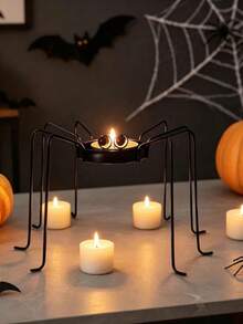 5pcs/2pcs/1pc Spider Shaped Halloween Decorative Candle Holder, Suitable For Tabletop Decoration And Gifting, Perfect For Halloween Party, Themed Events, Trick Or Treating, Haunted House Decor, Vintage Style Party - one-size - View 11