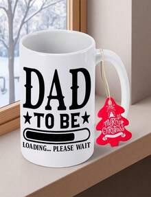 Fun About To Be A Dad Ceramic Coffee Mug With Progress Bar - 11oz Cup With Letters Non-Slip Base Dishwasher - Ideal Chri - White - View 1
