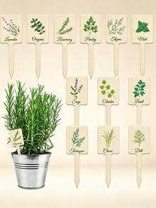 12pcs Garden Yard Labels, 12 Types Garden Markers, Nursery Indoor Outdoor Garden Decor - Multicolor - View 8