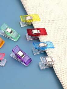 20/50/100 piezas de clips de costura de colores, clips de plástico multiusos para ganchillo, tejido y ropa, clips de unión de colores con cortador giratorio - Talla única - Ver 9