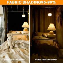 3 Pcs Blackout Bunk Bed Curtains 78.59" Thicken Dorm Room Privacy Dorm Room Loft Bed Curtains Bottom Canopy With Black Shading Coating Students Single Sleeper(-2Pcs Side+1 Pc Top Curtain) - Black-2pcs Side+1 Pc Top Curtain - View 7