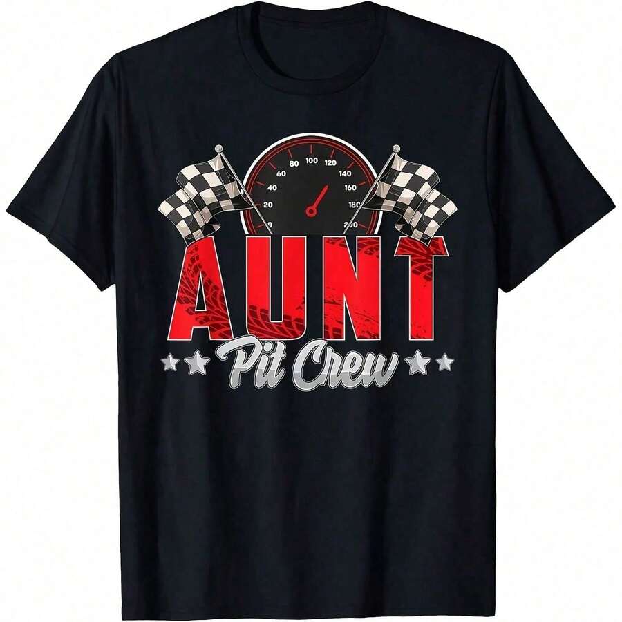 [Women's Blouses] Racing Themed Birthday Party, Racing Family, Aunt, Mechanic Shop Staff, Retro T-Shirt. - Black - View 1