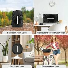 1pc 15-75L Black Backpack Rain Cover, Waterproof, Dust-Proof, Suitable For Outdoor Travel, Hiking And Climbing Backpacks, Foldable, With Reflective Strip, Suitable For Outdoor, Climbing, Commuting, School, Home, Travel Storage - A - View 6
