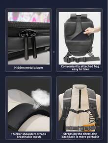 Rider/Biker Backpack LED Backpack Display Backpack Expandable Storage Helmet Motorcycle Backpack Cyberpunk Style Motorcycle Rider Backpack LED Display Bag Released For Motorcycles, Customizable Smartphone-Operated LED Design For Unlimited Creativity - View 9