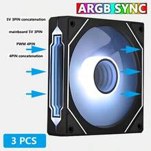 OUYUANSU 3pcs Prism 4PRO Case Cooling Fans, 12cm Quiet Cooling Fans, Air Cooling, Water Cooling, Hydraulic Bearing Fans, ARGB Sync Mirror Loop Fans - View 10