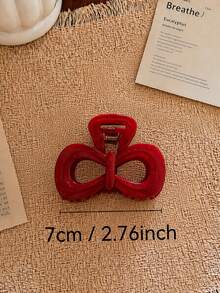 3pcs/1pc Women's Green Oval, Red Bow And Yellow Square Hair Claw Combination Hair Claw Fashion Back Of Head Hair Claw Hair Clip Hair Accessory, Fashionable Versatile, Elegant Minimalist, Suitable For Daily, Casual, Party, Beach, Vacation, Hairstyle Design, Face Washing/Hair Washing, Makeup, Clothing Accessory, Spring Hair Claw, Summer Hair Claw, Autumn Hair Claw, Winter Hair Claw - Multicolor - View 4
