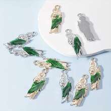 10PCS Mixed Color Vintage Cartoon Character Oil Drip Alloy Charms For DIY Necklace, Bracelet, Earrings, Pendant Jewelry Making - Gold and Silver - View 4