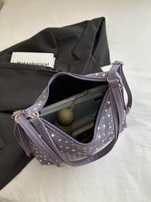Women's PU Leather Shoulder Bag, Fashion Versatile Crossbody Bag, Handbag, Convertible Backpack Tote Bag - Purple - View 5