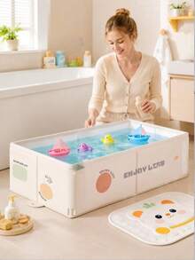 1pc Foldable Multi-Functional Bathtub, Portable Small Bathtub, Shower Basin, Suitable For Indoor And Outdoor Use, Ideal For Travel, Yard And Pet Use, All Seasons; Moderate Size, Comfortable And Thoughtful, - A - View 1