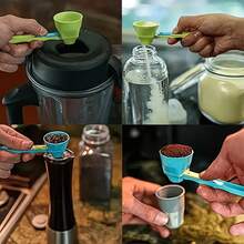 2-In-1 Protein Powder Sliding Funnel Scoop - Comes With 1 Or 2 Sliding Measuring Cups And Funnel, Suitable For Sports Drinks, Milk Powder And Nutritional Supplements, Made Of Durable PP Material, Perfect Kitchen Tool For Various Occasions - View 4