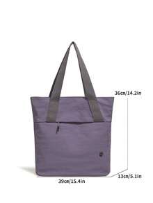 Daily Minimalist Men's Large Capacity Multi-Function Versatile Tote Bag Handbag Shoulder Bag College Student School Bag - Purple - View 2