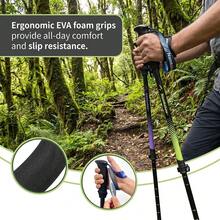 Ultra-Lightweight Folding Adjustable Hiking Pole With Lock, For Outdoor Camping And Trekking - Multicolor - View 5