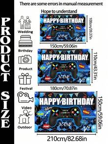 1pc Customizable Text Electronic Game Party Backdrop Banner - Neon Gamer Polyester Wall Decor, Suitable For Birthday Party, Game Night, Arcade - Multi-Functional Room And Garden Decoration, Game Theme Photography Backdrop, No Electricity Required - Suitable For Various Occasions And Festivals, Home Decor, Hotel Decor, Internet Cafe Decor, Durable, 3 Sizes Available - Multicolor - View 9