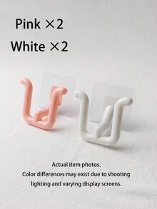 1-5pcs/Pack | 5*3.5*7cm No-Drill Self-Adhesive Slipper Hooks, Bathroom/Kitchen Wall Shoe Rack. Suitable For Tiles/Glass/Metal/Smooth Wood; Not Suitable For Rough Walls. Easy Installation, Slight Color Difference Is Normal. - Multicolor - View 9
