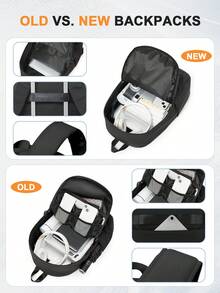Multi-Pocket Casual Backpack Unisex, Waterproof Durable Work School Travel Backpack, Laptop Compatible, Lightweight Breathable Back Design, Adjustable Shoulder Straps, Suitable For School, Work, Travel And Daily Commute, Randomly Distributed New And Old Versions - Multicolor - View 13