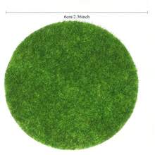 5pcs Happyyami Artificial Moss Mats, Round Mini Faux Grass Pads, Suitable For Bonsai, Terrarium, DIY Crafts And Garden Decor - A - View 3