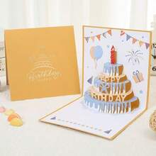 1PC/5PCS/10PCS Hot-Selling Creative Premium 3D Pop-Up Cake Colorful Cute Folding Birthday Greeting Card With Gift Envelope - Cake Greeting Cards - View 6